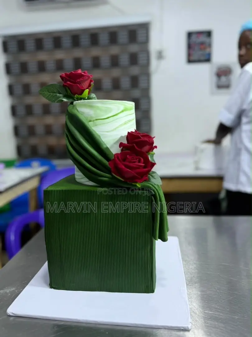 2 Tier Marble Fondant Cake