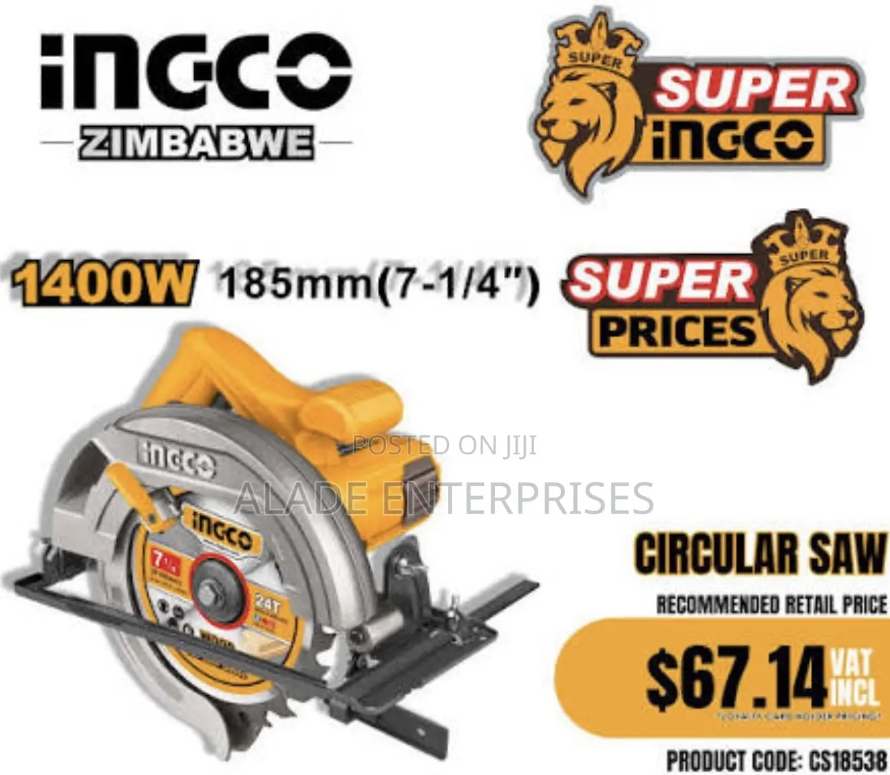 1400w Big Body Circular Saw 7inches