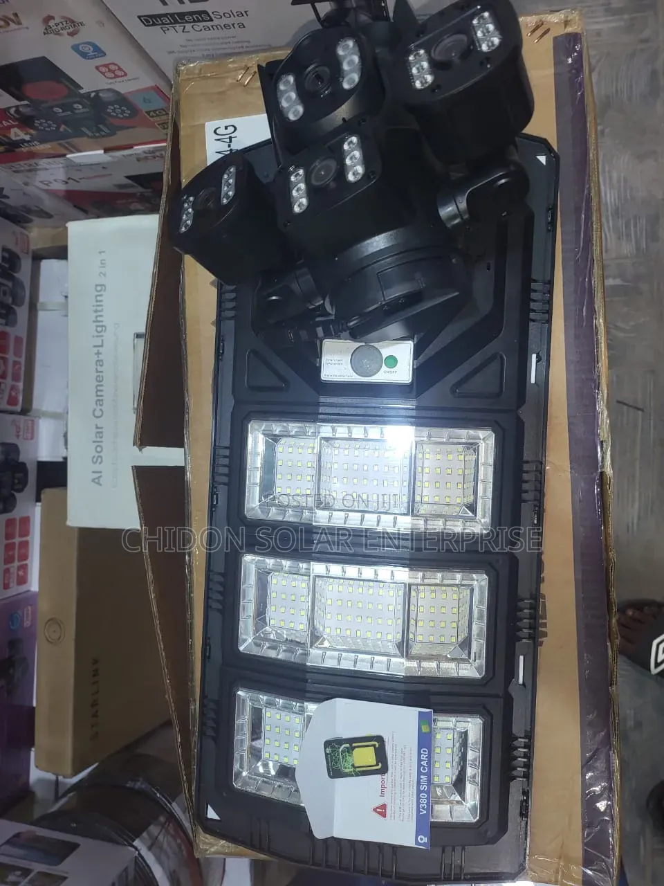 4-Lens Solar Security Camera Street Light