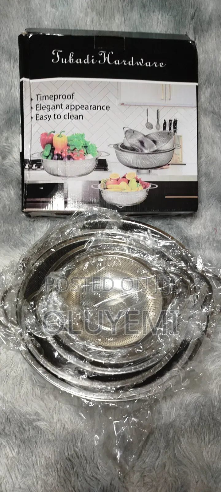 Tubadi Hardware Stainless Steel Colander Strainer Basket Set