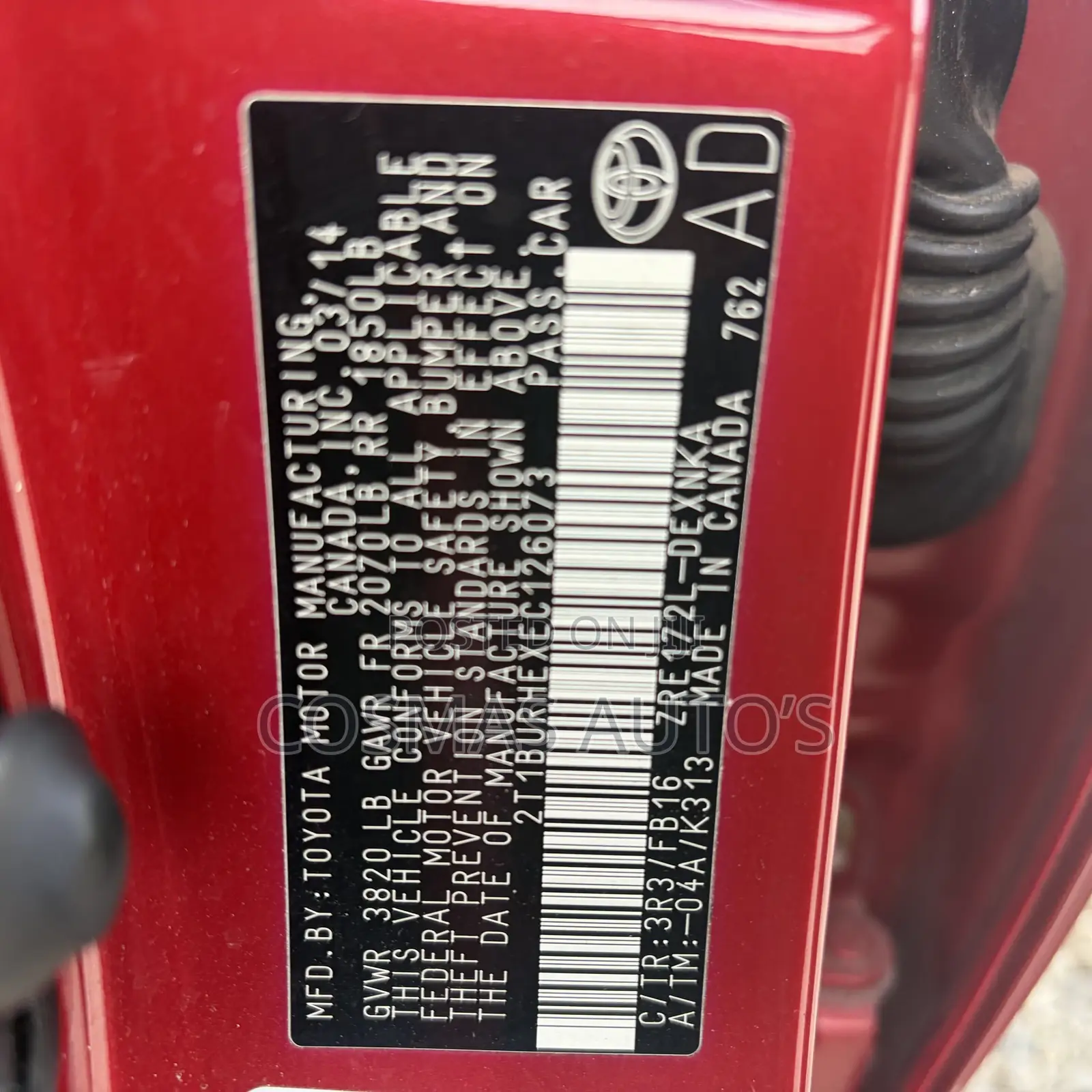 Toyota Corolla LE 4dr Sedan (1.8L 4cyl CVT) 2014 Red