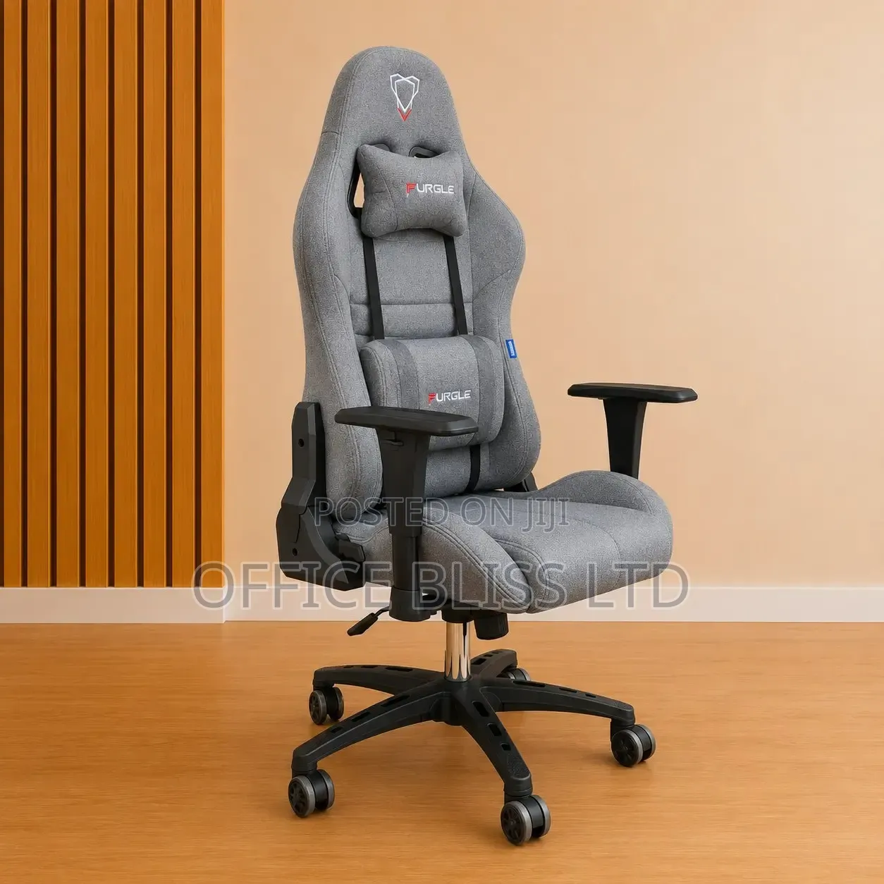 Furgle Fabric Egornomic Swivel Gaming Chair - GRAY