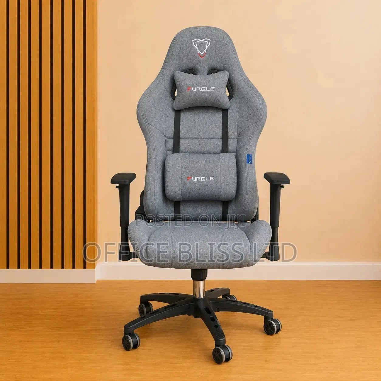 Furgle Fabric Egornomic Swivel Gaming Chair - GRAY