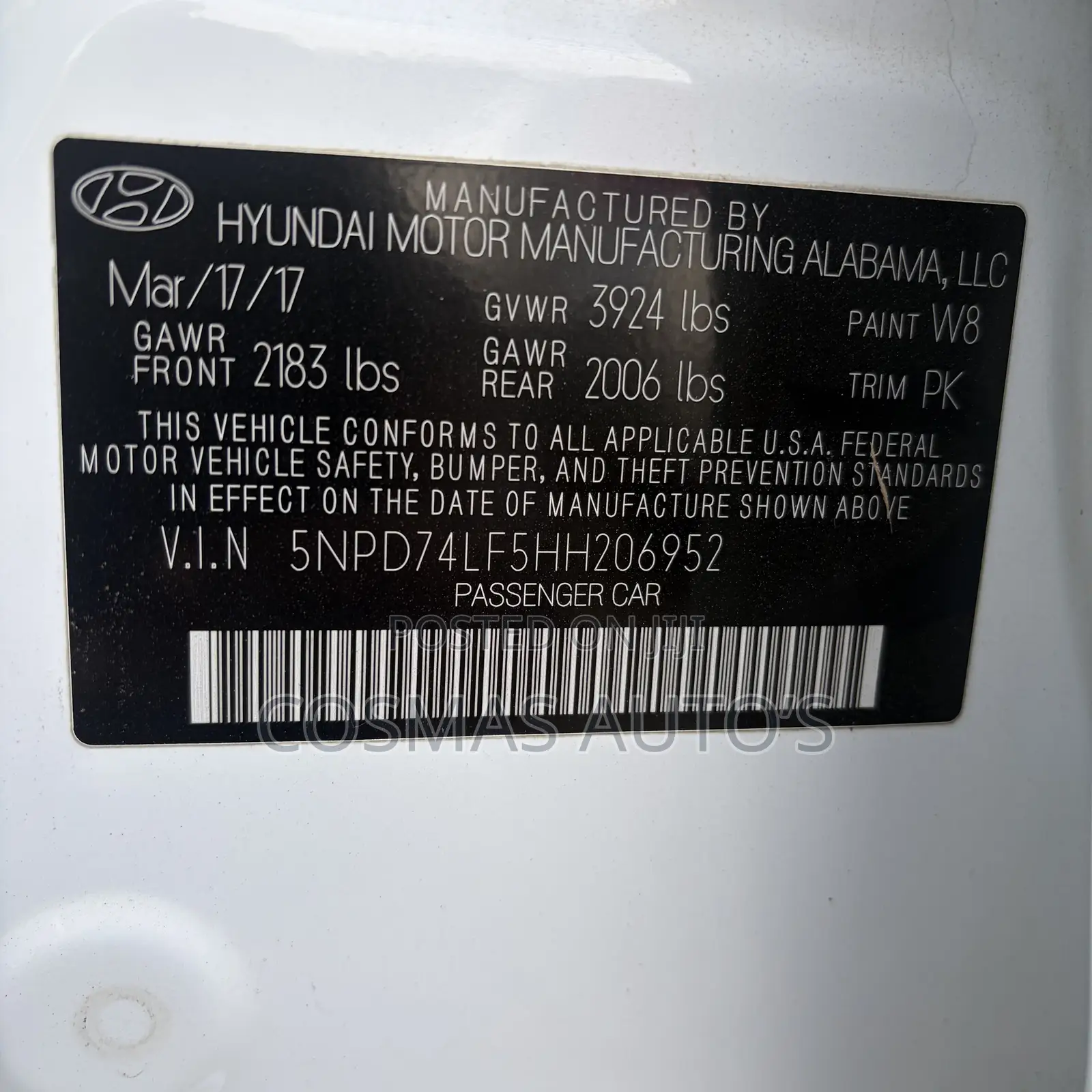 Hyundai Elantra 2017 White