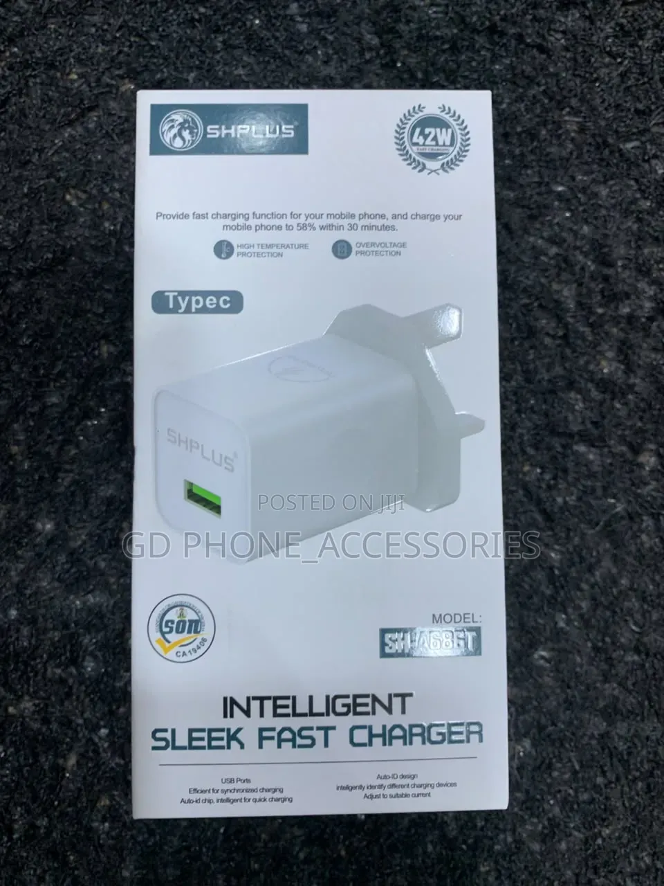 ​SHPLUS 42W Fast Charger Adapter (Model SH-A68FT) – USB Type-C