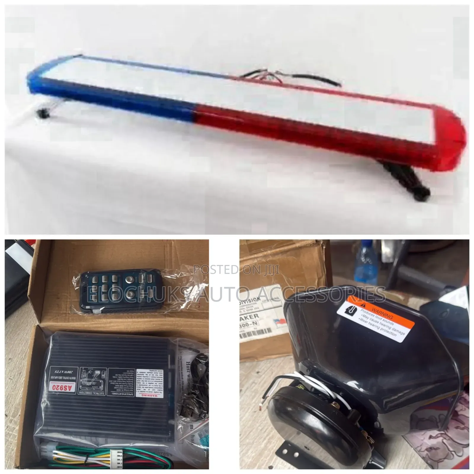 LED Siren Light With Remote Control Amp and Speaker