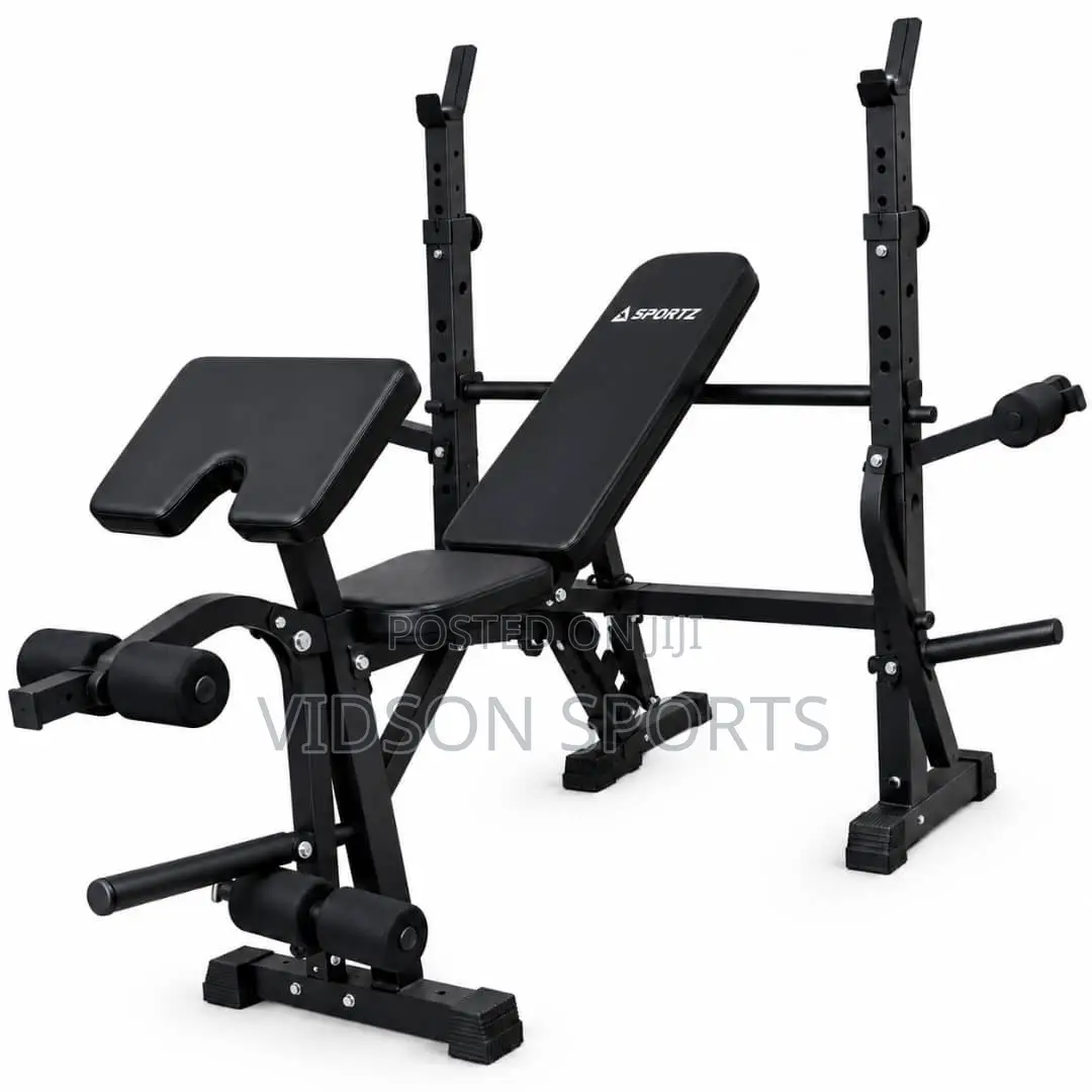 Multi-Function Adjustable Weight Bench With Adjustable Dumbbell Rack