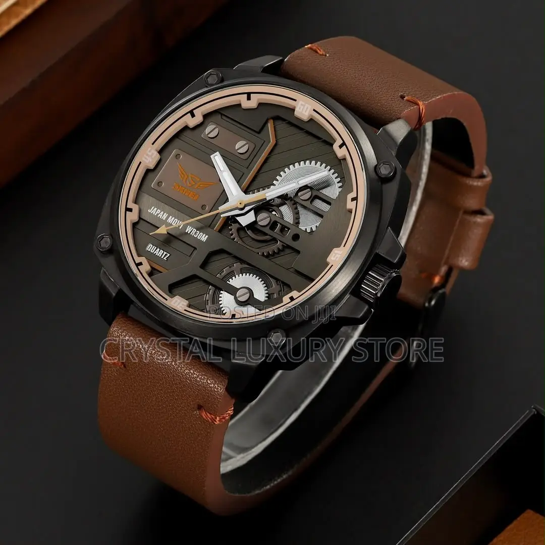 Skmei Quality Men Genuine Leather Wristwatch