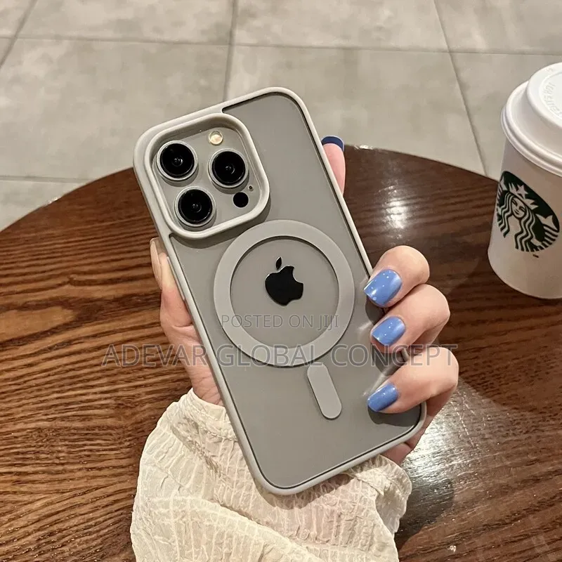 Luxury Wireless Charge Transparent Case Pouch for iPhone 15 Pro Max
