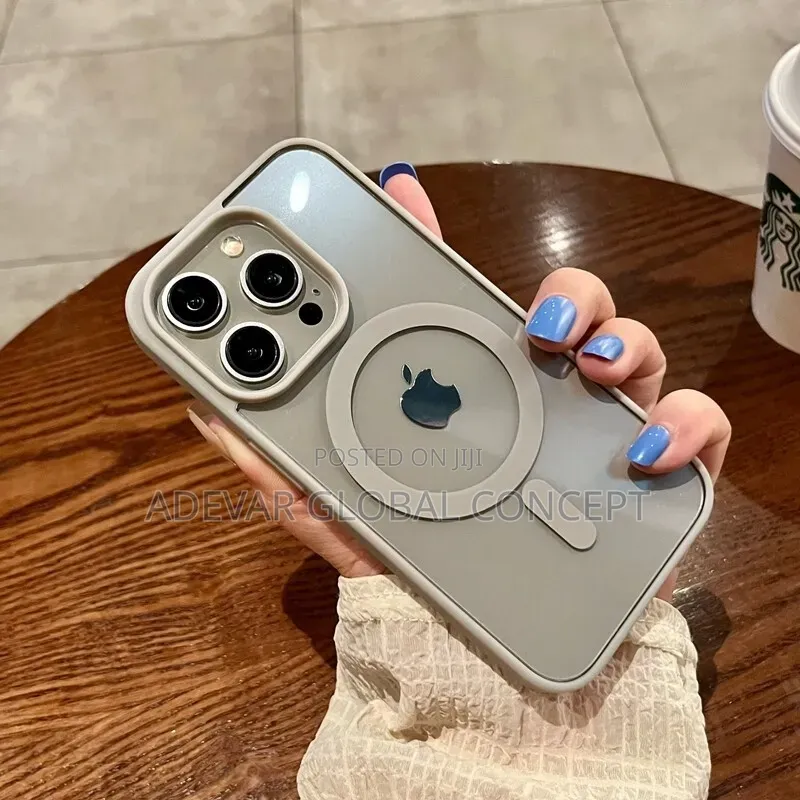 Luxury Wireless Charge Transparent Case Pouch for iPhone 15 Pro Max