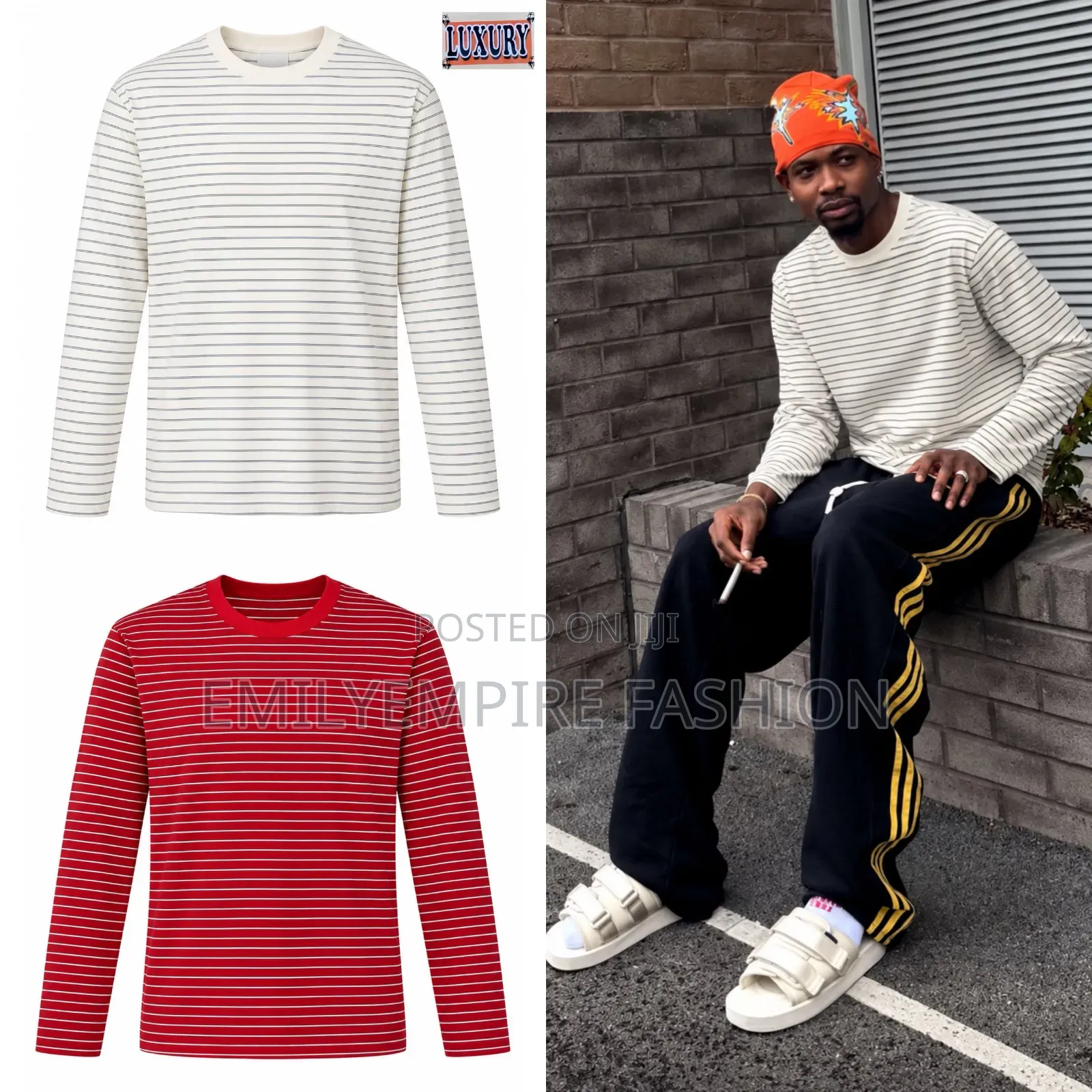 *Luxury Strip Longsleeve premium Luxury m_xxl in Store
