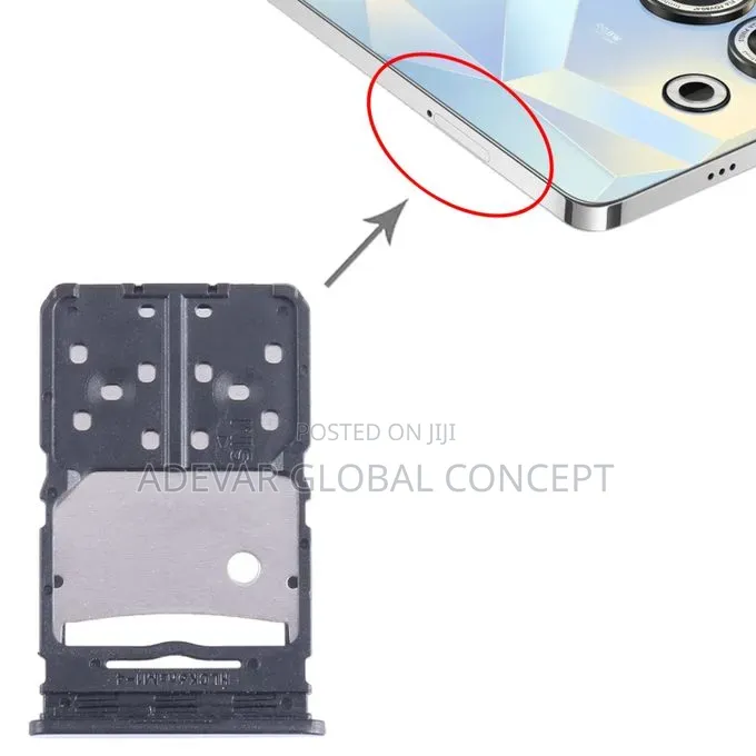 For Tecno Camon 20 Pro SIM Card Tray + Micro SD Card Tray (Silver)