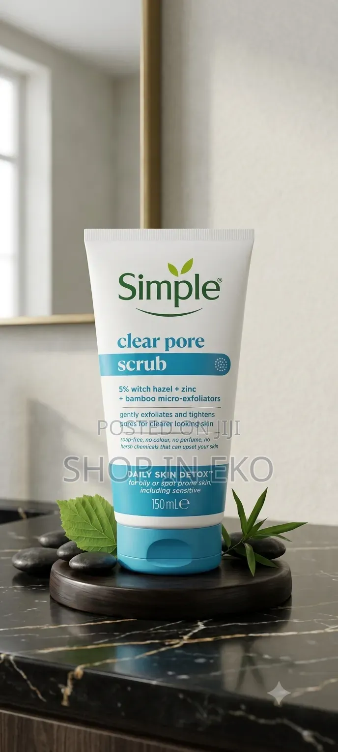 Simple Daily Skin Detox Clear Pore Scrub With 5% Witch Hazel – 150ml