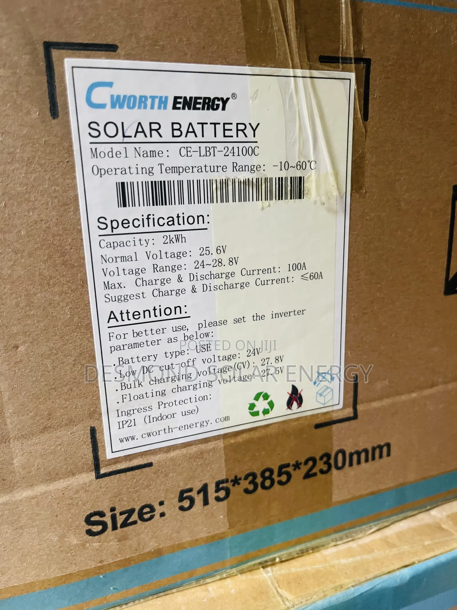 Cworth 2kwh 24v Lithium Ion Batteries Are Now Available in Good Price
