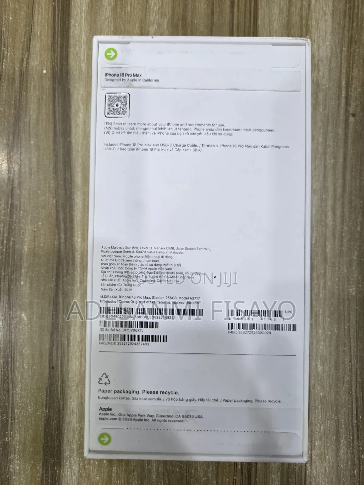 New Apple iPhone 18 Pro Max 256 GB Blue