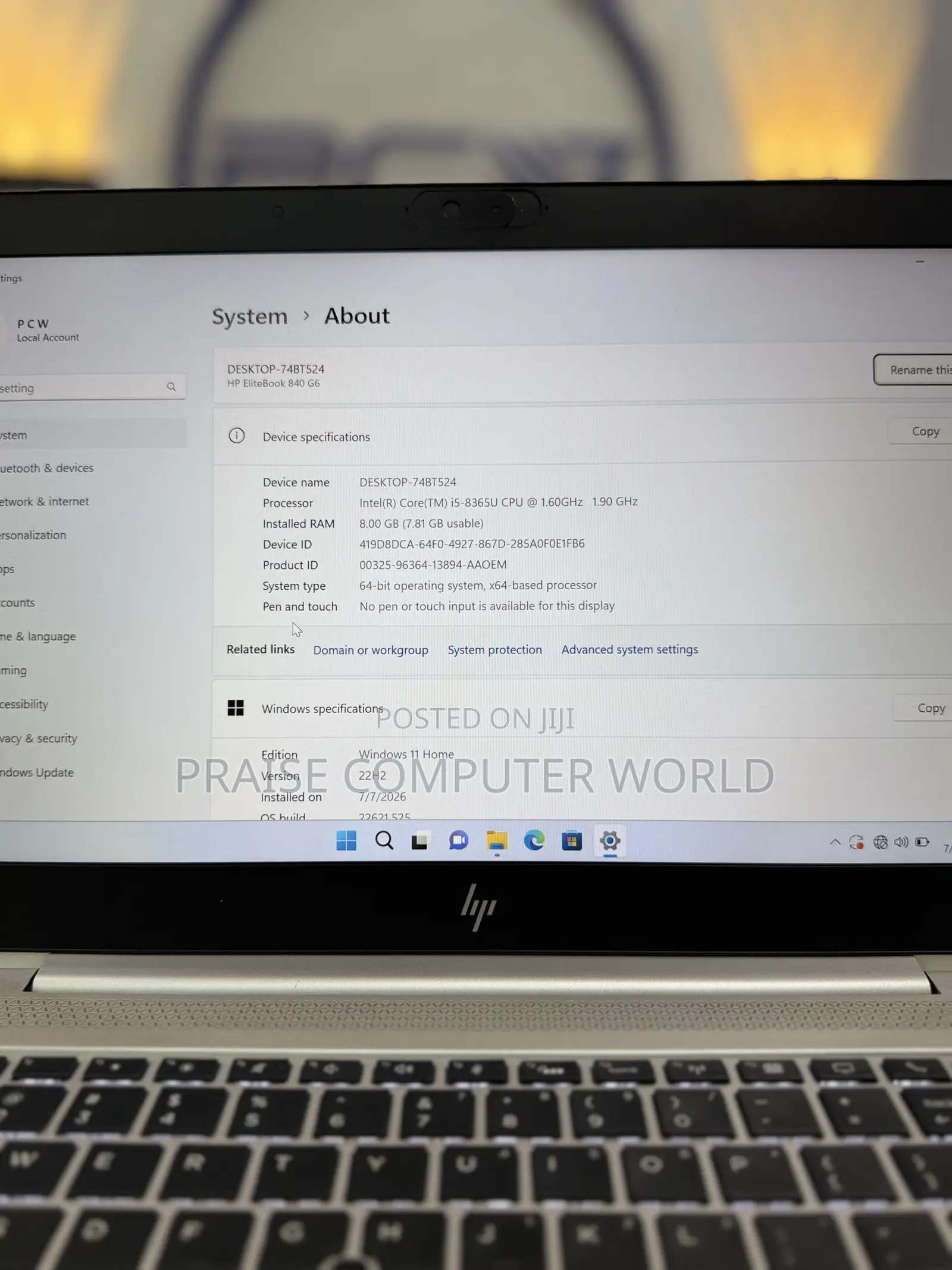 Laptop HP EliteBook 840 G6 8GB Intel Core i5 SSD 256GB