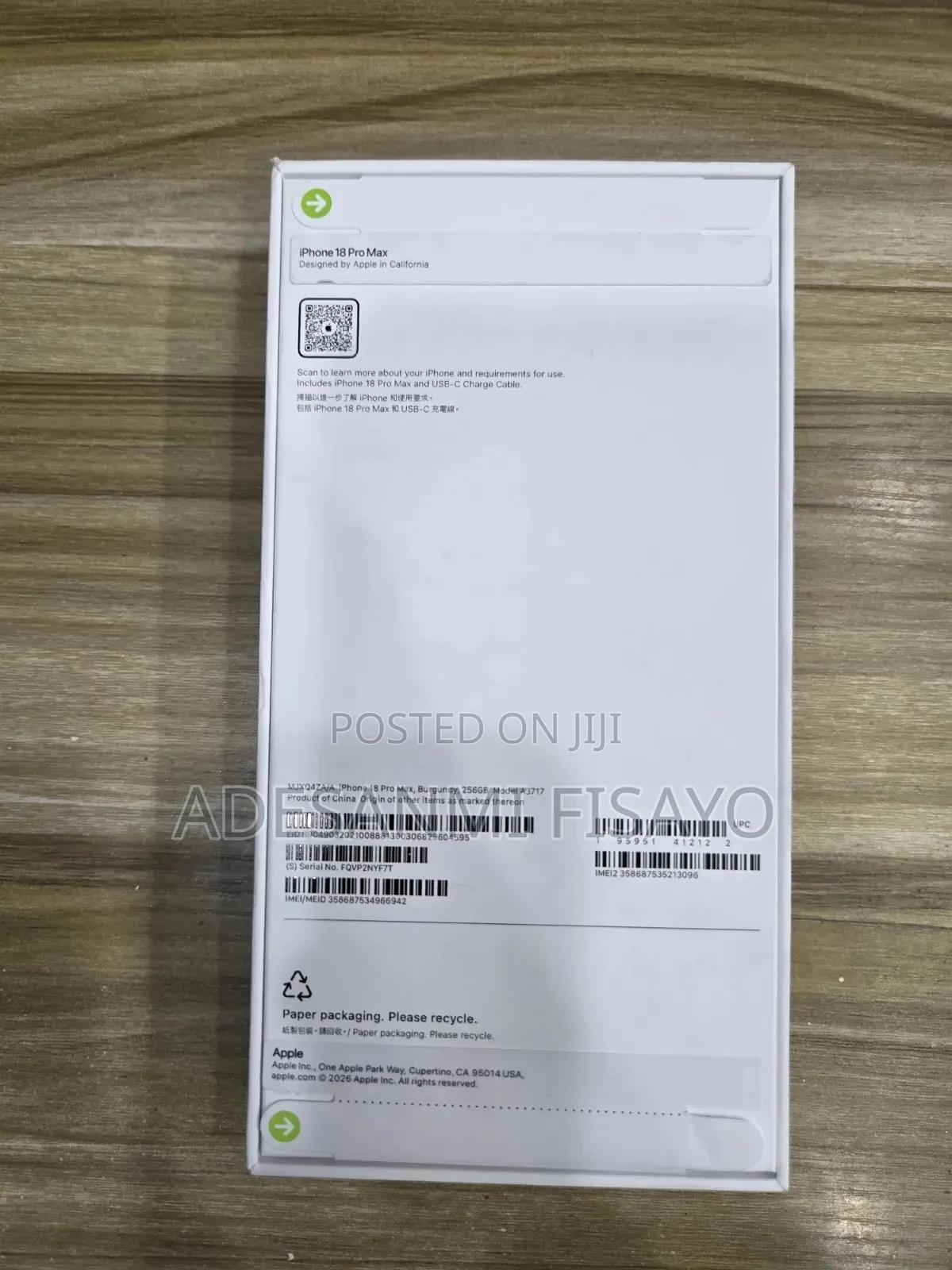 New Apple iPhone 18 Pro Max 256 GB