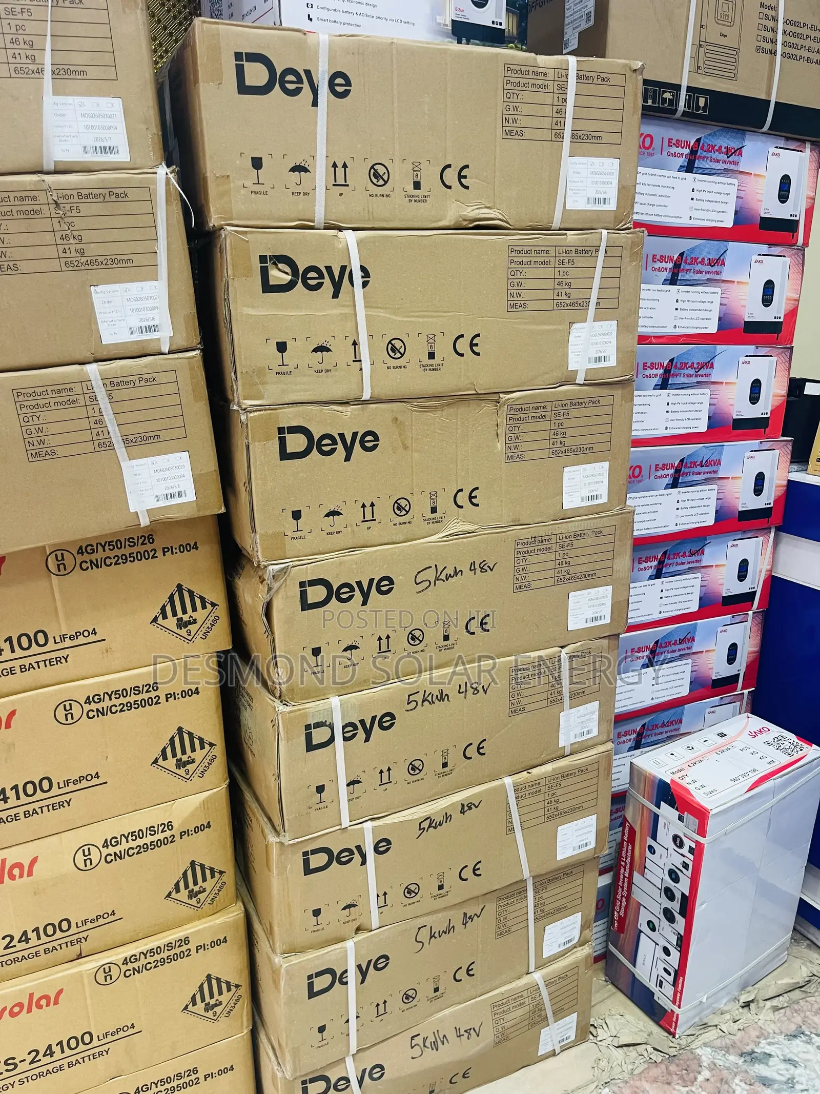 Deye 5kwh 48v Lithium Ion Batteries Available Now in Good Price