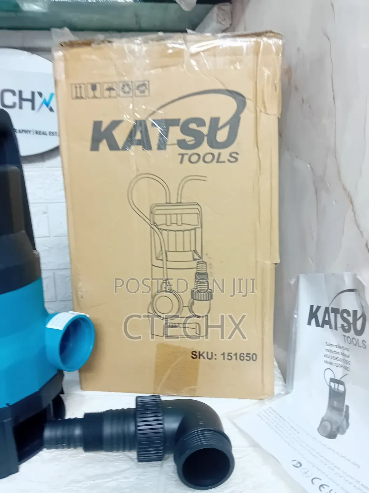 KATSU Tools 750W Submersible Pump for Clean and Dirty Water 12500 L/H