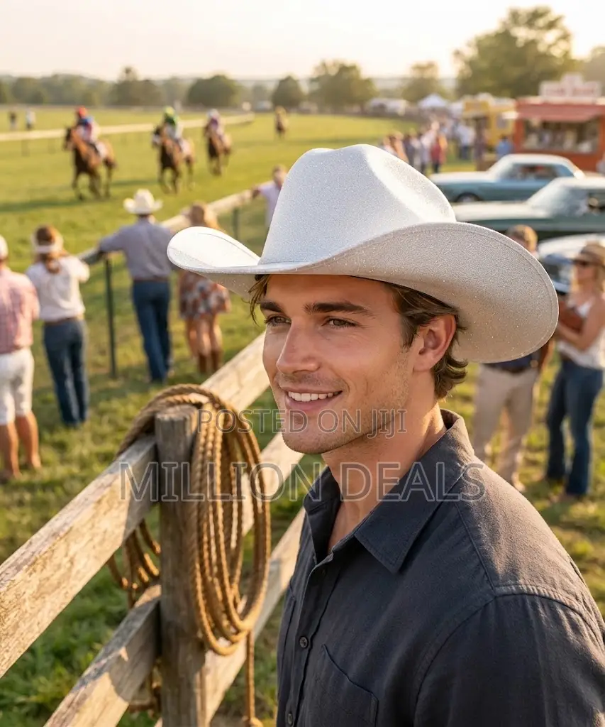 Blingz Stunning Stylish White Men's Cowboy Luxury Hat