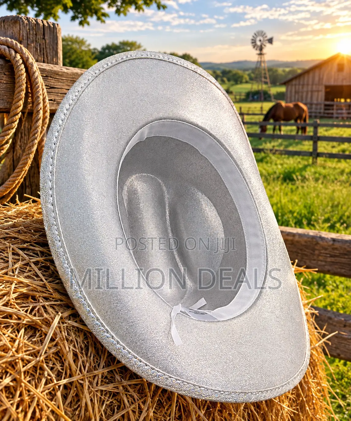 Blingz Stunning Stylish White Men's Cowboy Luxury Hat