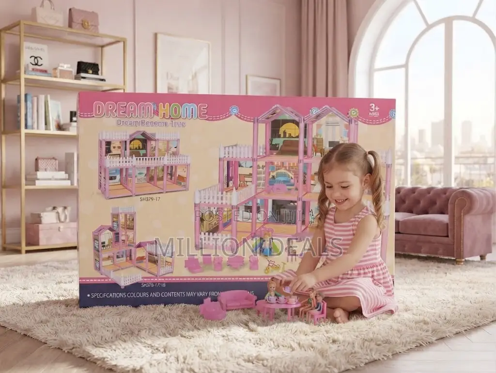 Multi-Story Luxury Dollhouse DIY Mansion With Furniture