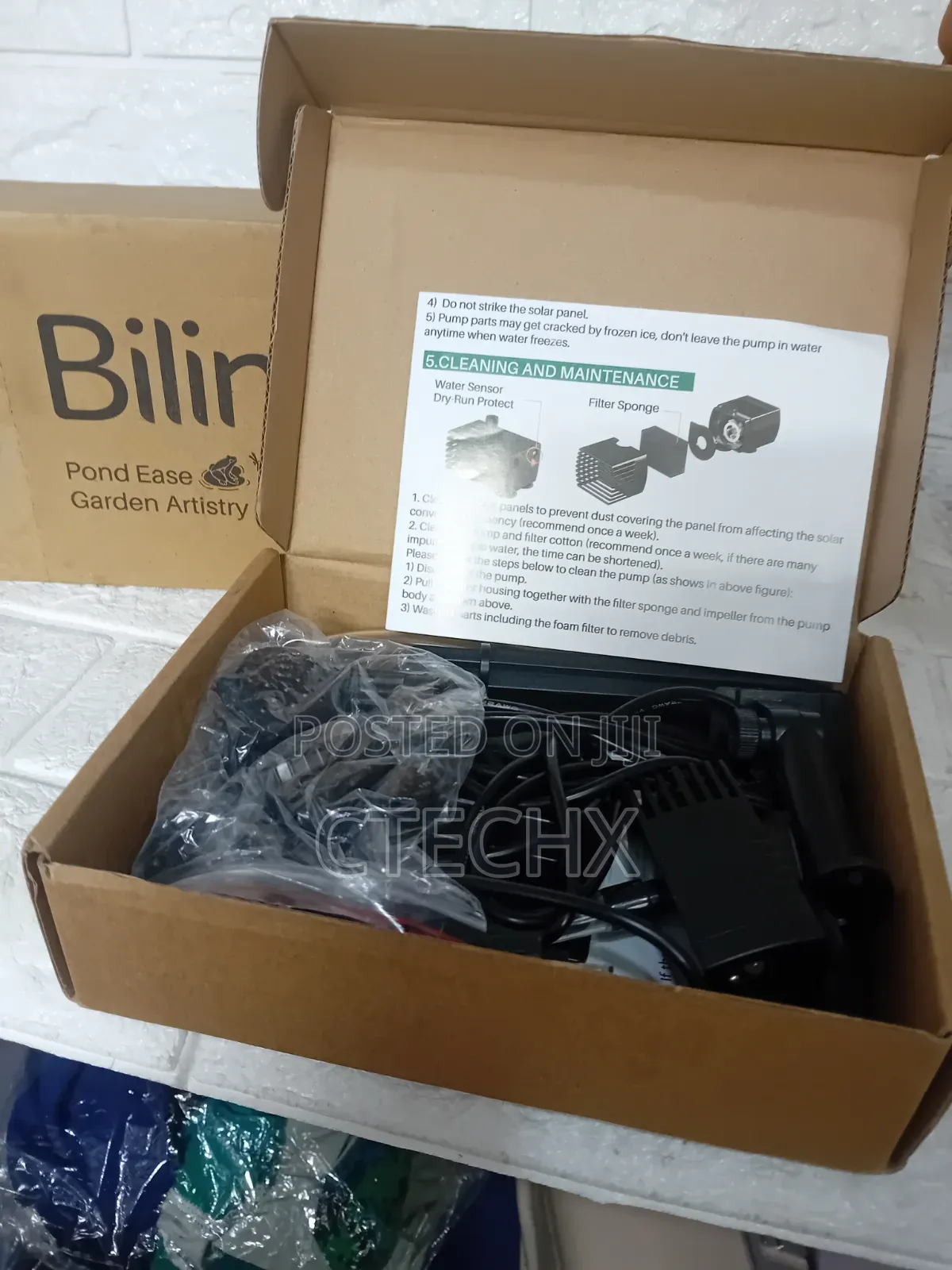 Biling Solar Water Fountain, 3.5W Solar Water Pump With 4ft Tubing