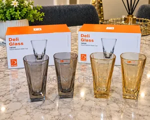 Deli Glass Square Bottom Water Cup 320ml – 6 PCS