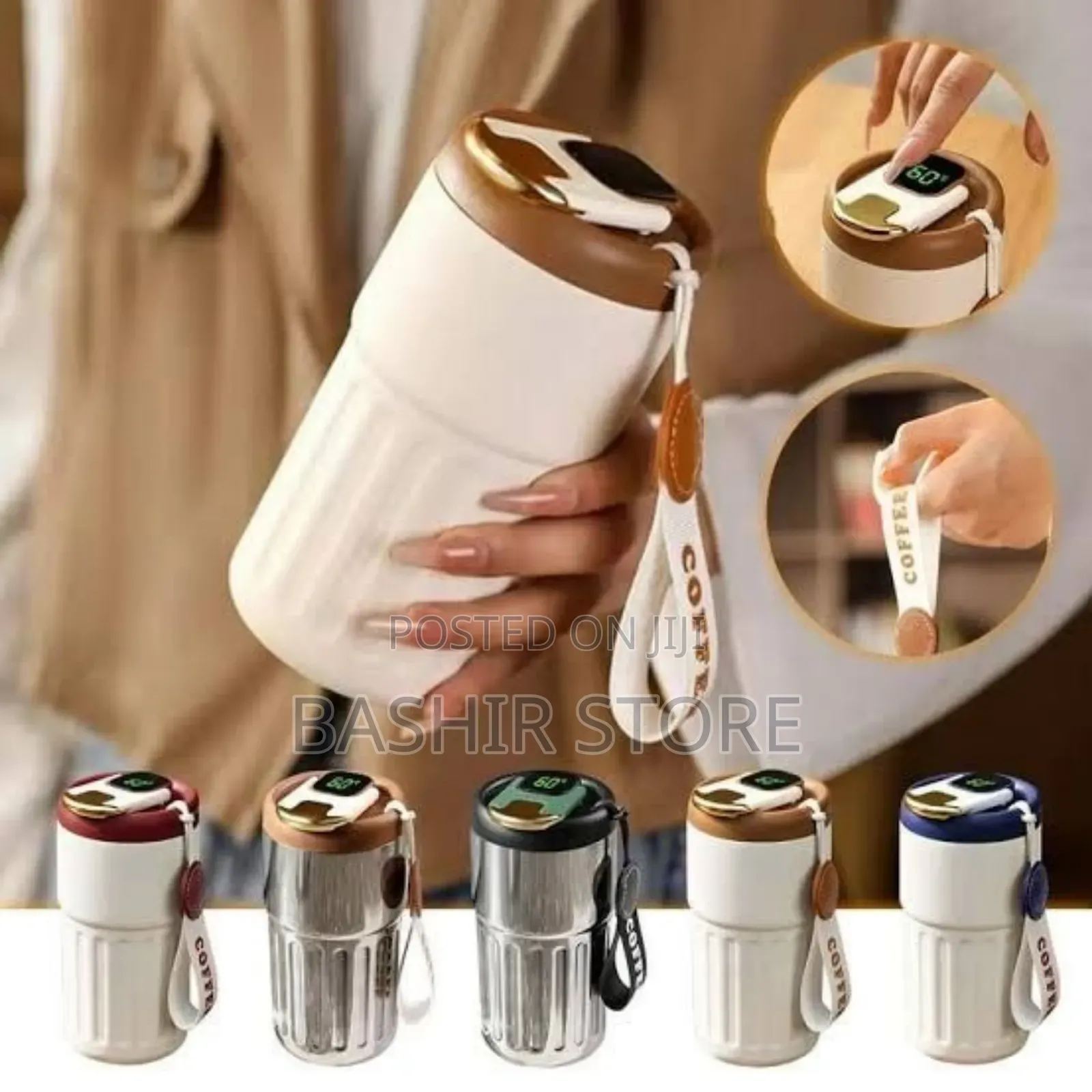 450ml Digital Display Stainless Steel Vacuum Coffee Mug