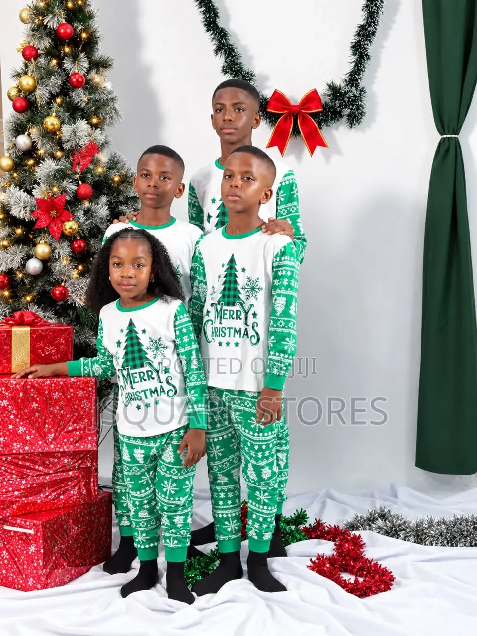 Green Tree Family Christmas Pyjamas From 1 Month to 3xl Adults Size