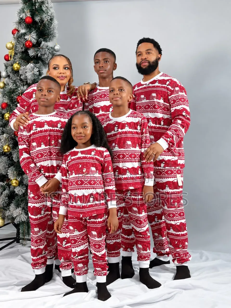 Wine Snow Family Xmas Pyjamas From 1 Month to 3xl Adults Size
