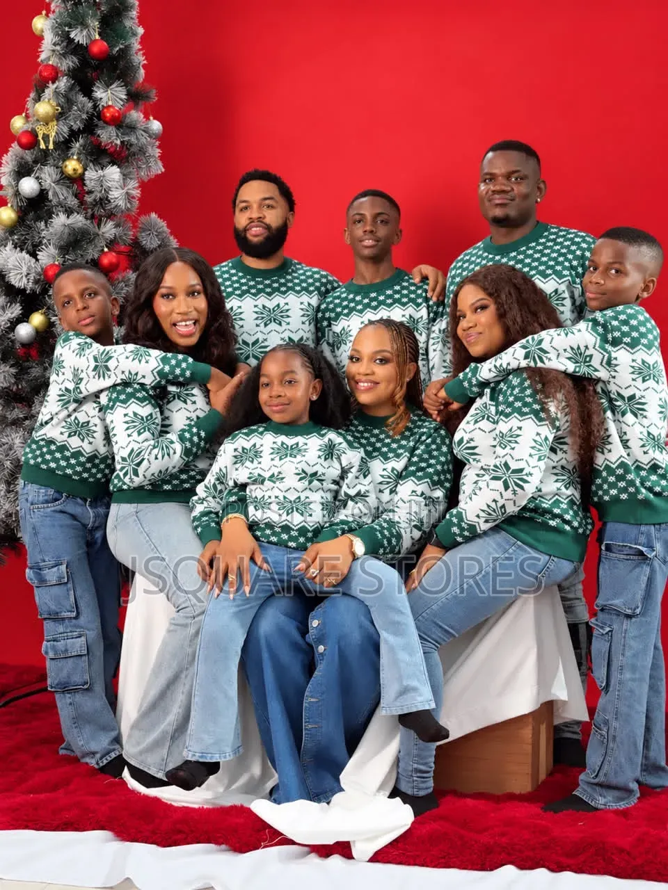 Green Family Christmas Sweater/Cardigan From 1 Month to 3xl Adults