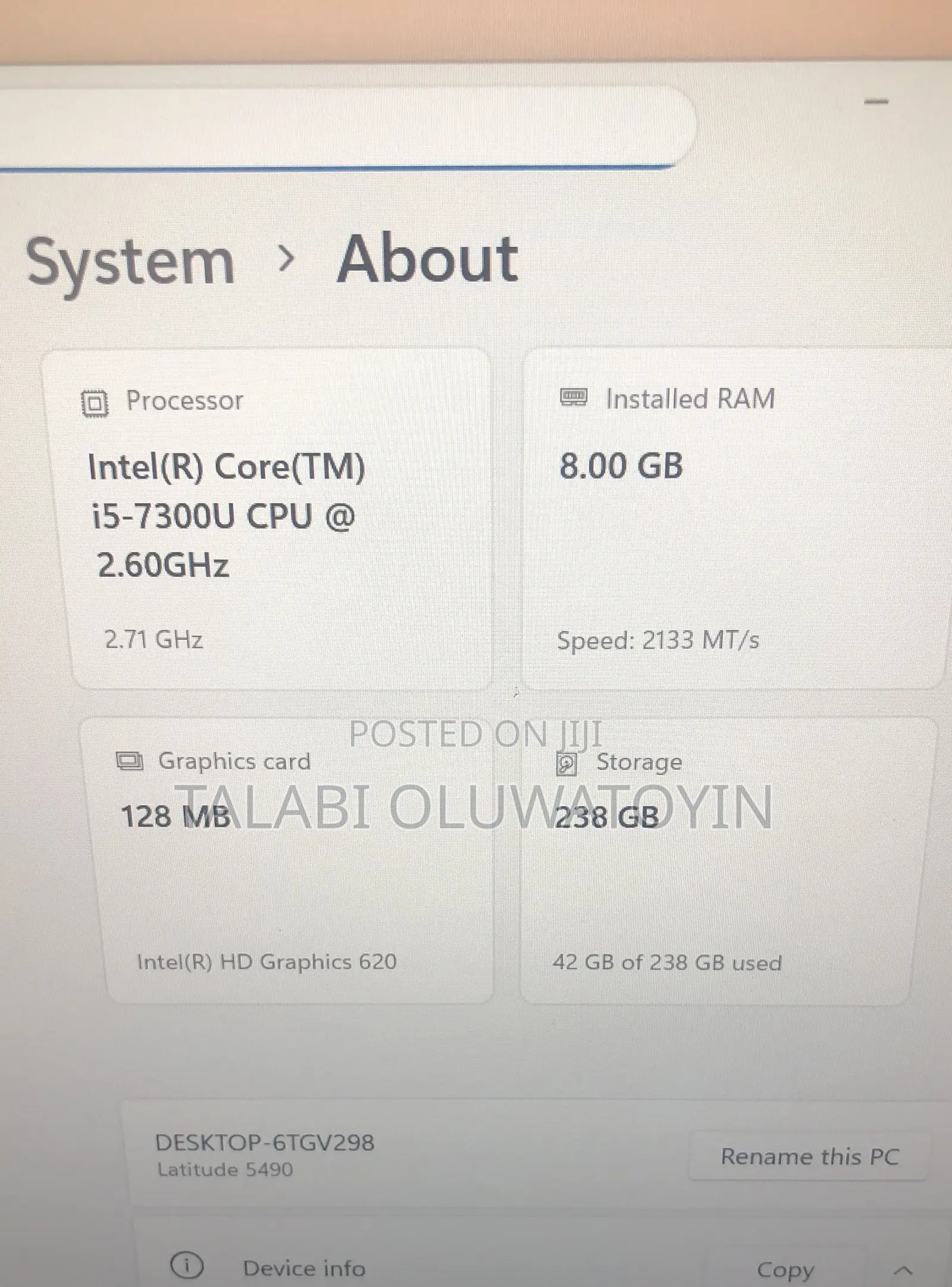 Laptop Dell Latitude 5490 8GB Intel Core i5 SSD 256GB