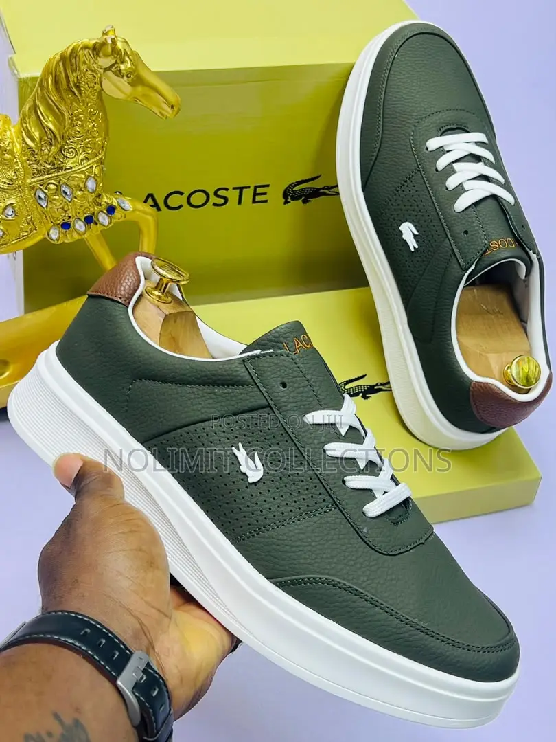 Lacoste Casual Low Top Sneakers With Thick White Soles