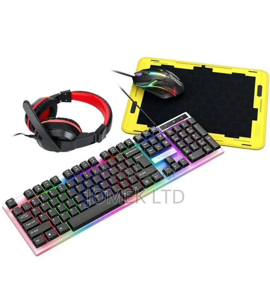 4 in 1 Combo Kit-Gaming Keyboard, Gaming Mouse, Mouse Pad, Headphones