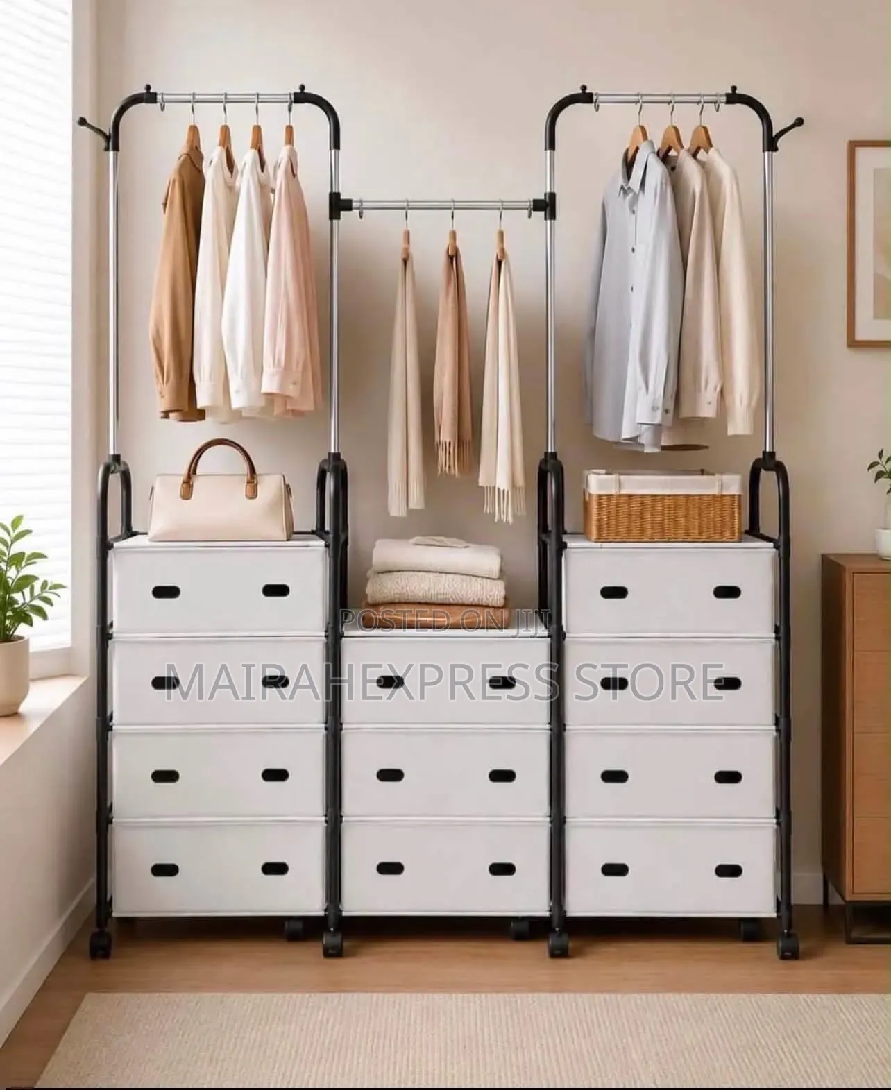 Multipurporse Clothes Hanger With 11-Layer Shoe Rack 2st7