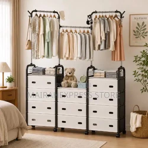 Multipurporse Clothes Hanger With 11-Layer Shoe Rack 2st7