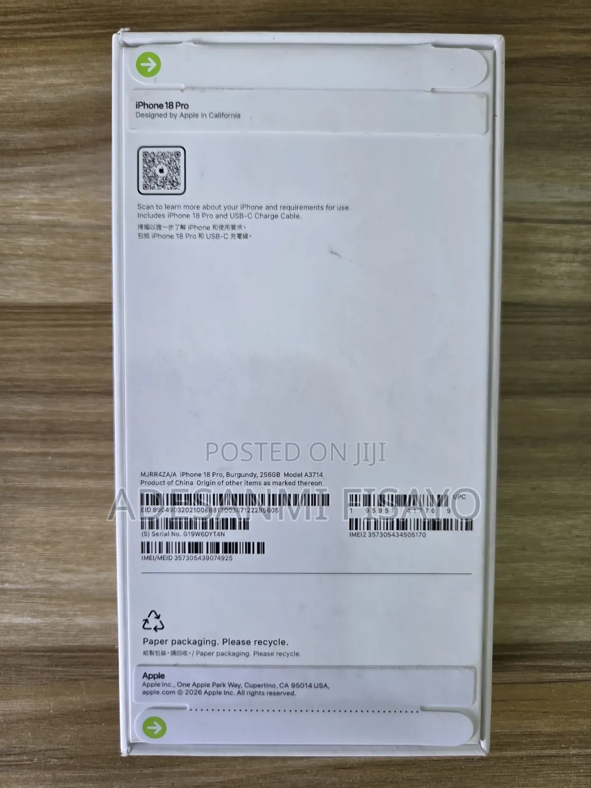 New Apple iPhone 18 Pro 256 GB