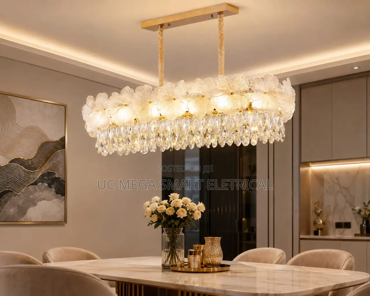Crystal Chandelier French Flower Shape Living Room Ceiling Lamp Popula