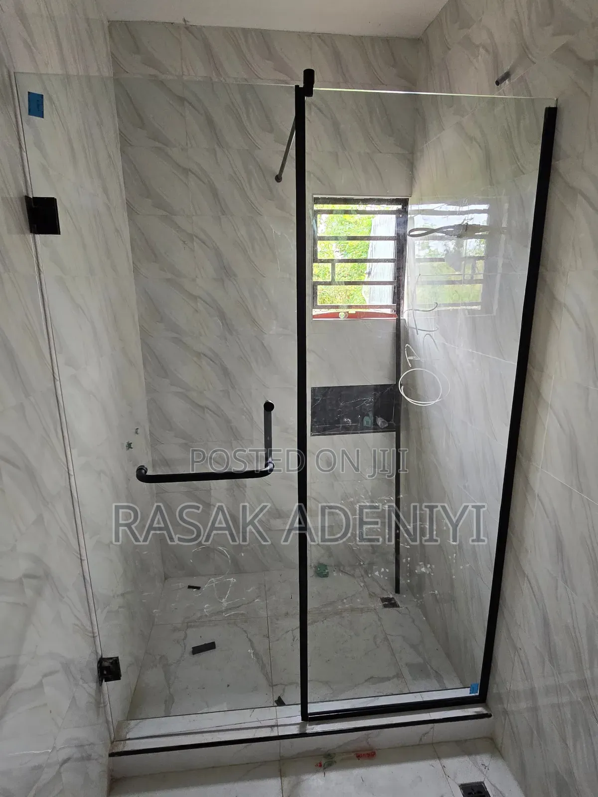 Shower Cubicle With Black Accessories