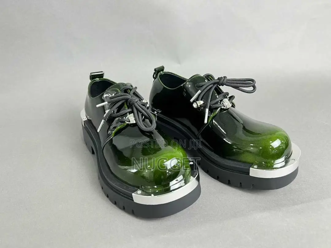 Glossy Patent Leather Platform Chunky Shoes