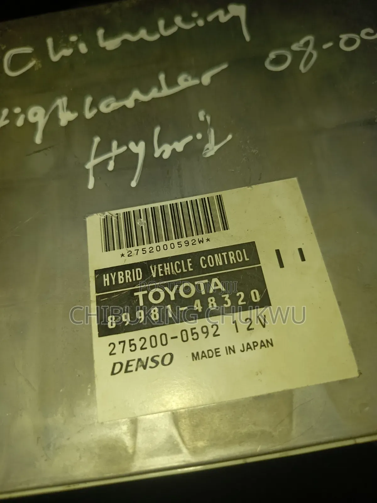 Hybrid Toyota Highlander 08-09 ECU (Engine Control Unit) Brainbox.