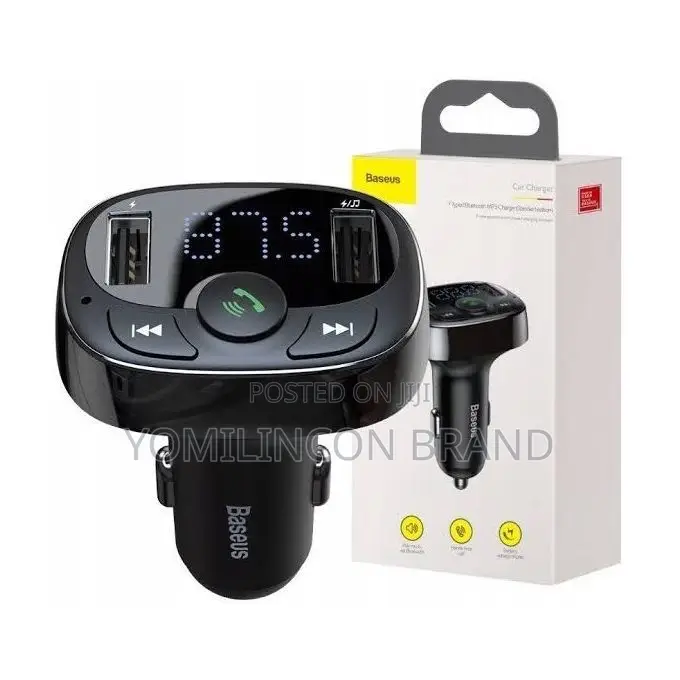 Baseus T Shaped S-09a Car Bluetooth MP3 Player Transmitter -Black.