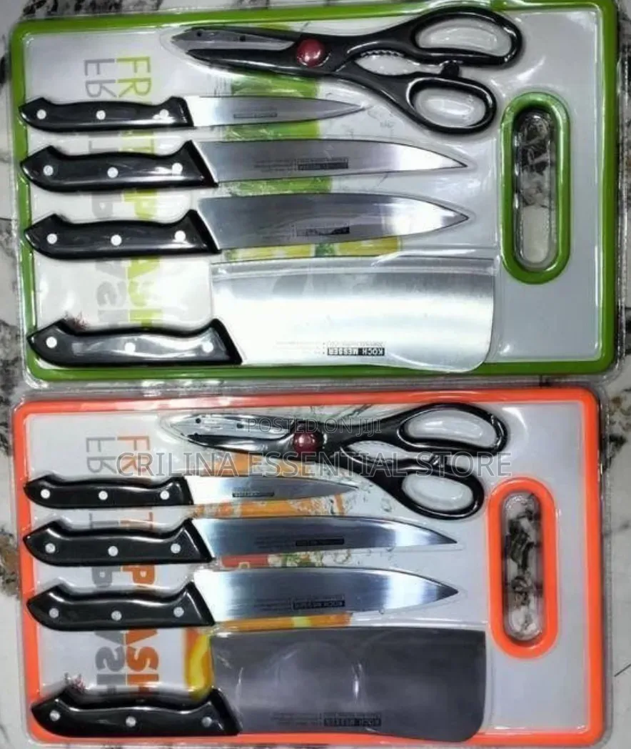 6-in-1 Cutting Board With Knife Set Scissors