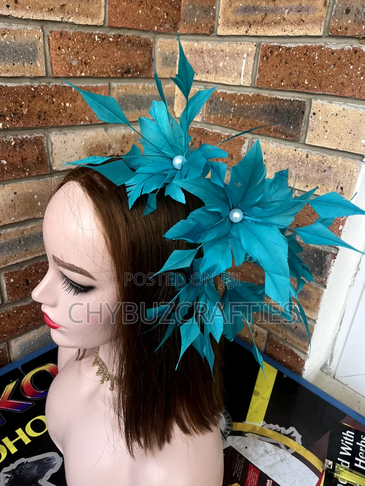 Teal Green Hair Parker Facinator