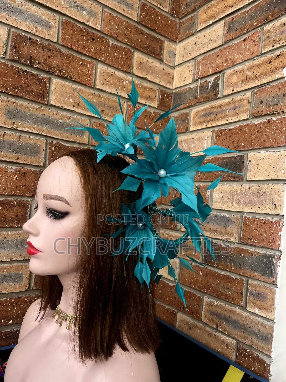 Teal Green Hair Parker Facinator