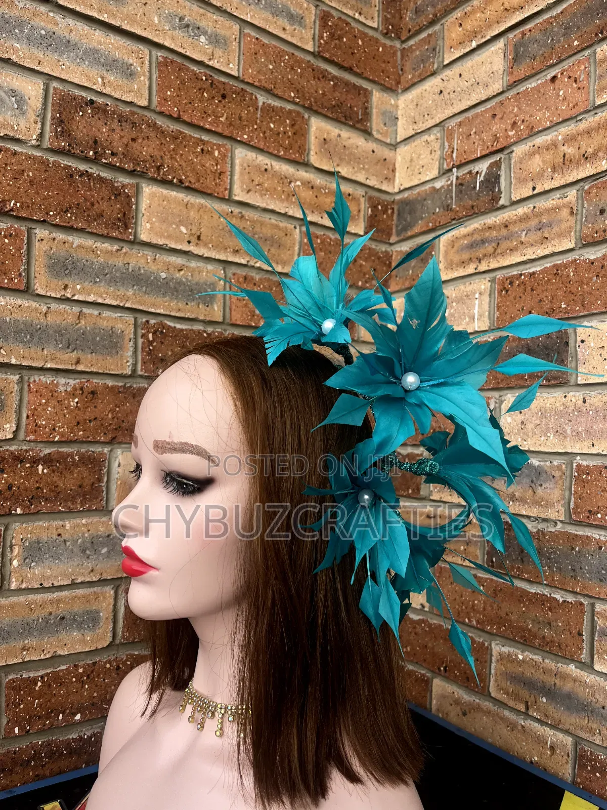 Teal Green Hair Parker Facinator