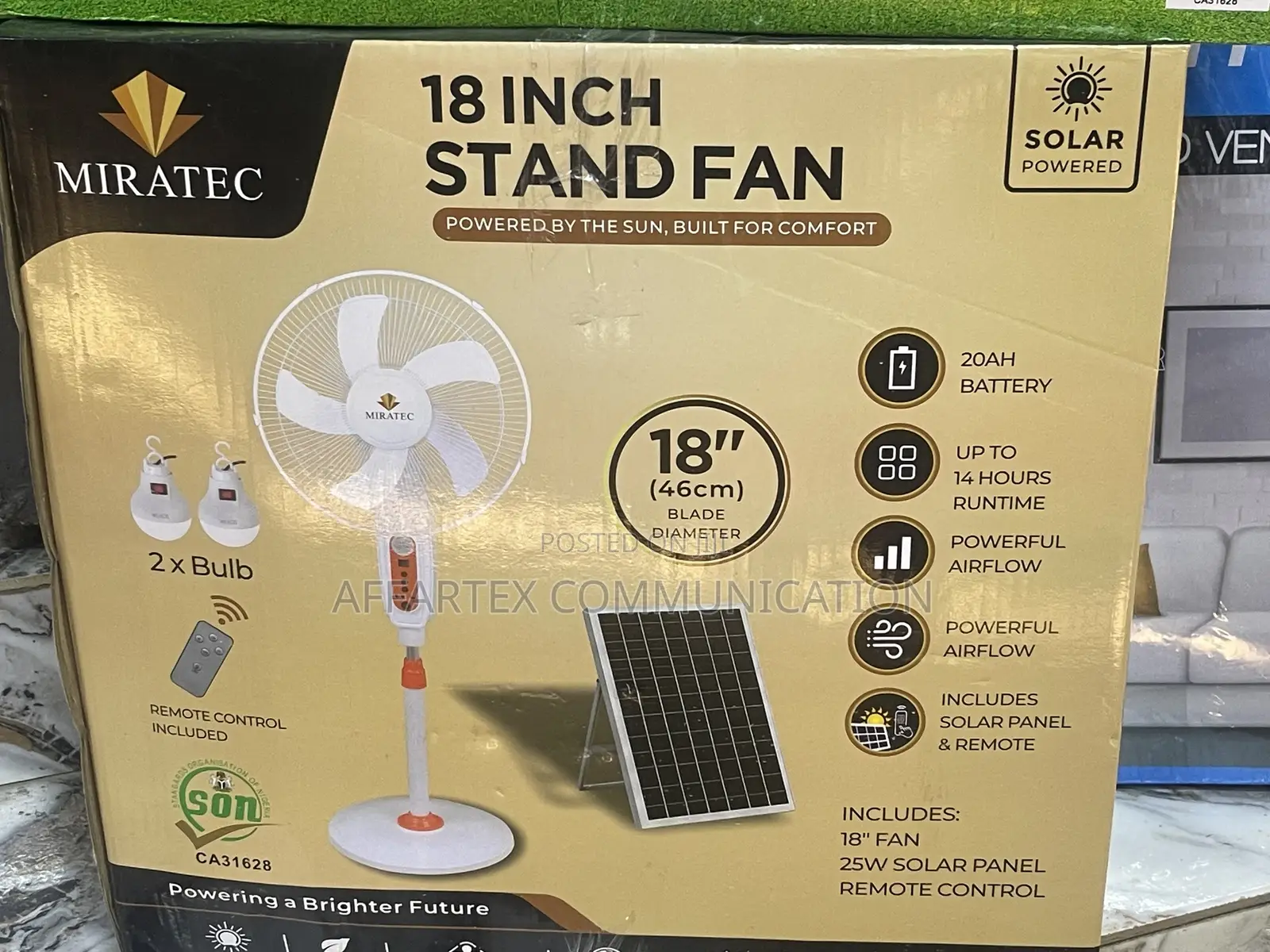 Miratec Solar Standing Fan