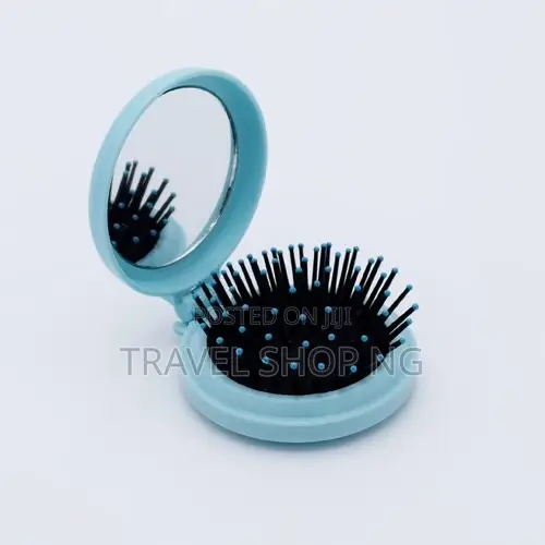 2-in-1 Mirror Brush Compact: Portable Beauty Essentials