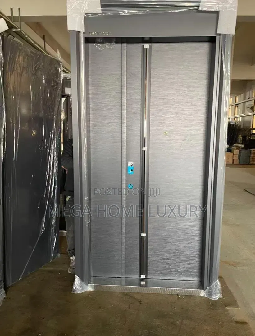 Brushed Metallic Grey Entrance Door